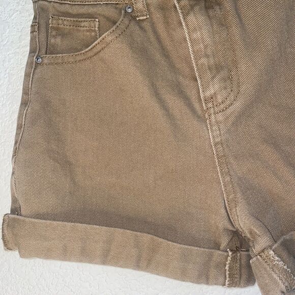 90s RSQ Super High Rise Mom Brown Jean Shorts Size 23 Cuff EUC Y2k - Picture 2 of 6